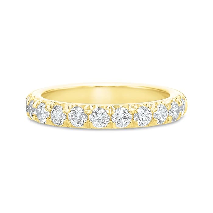 French Cut Diamond band flush fit 18k yellow gold 0.75cttw 11 rounds 6233Y_c1 Top view